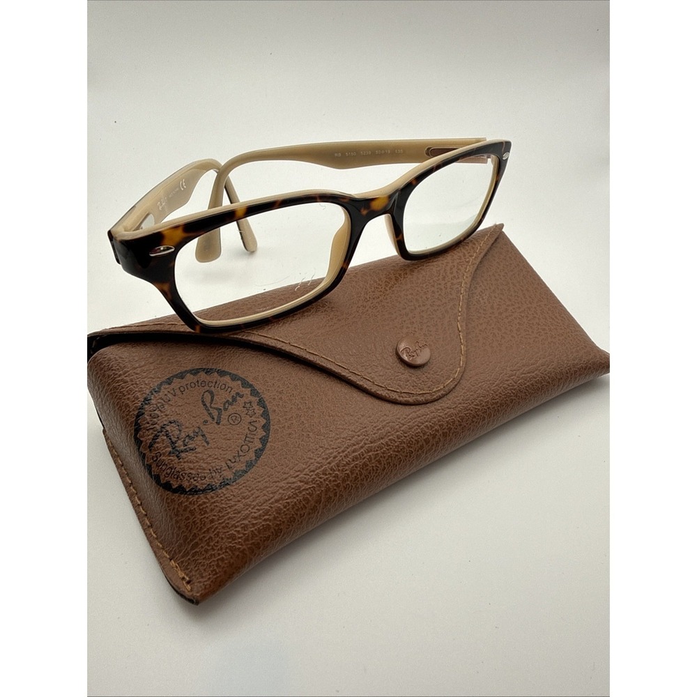 Ray-Ban Eyeglasses Frames Only RB5150 5239 Black  Tortoise/Tan Frames- w/RB Case